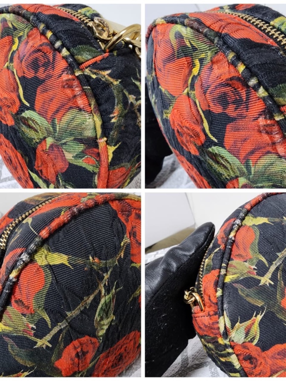 Authentic Dolce & Gabbana Floral Print Fabric Miss Glam Round Shoulder Bag Multi - Picture 8 of 12